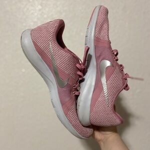 Pink Nike Flex Lace Up Sneakers